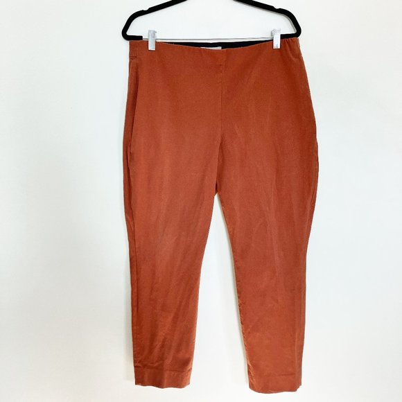 Everlane side zip stretch cotton pants orange size 16 - Picture 2 of 9